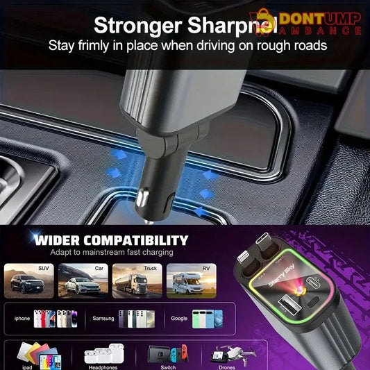 Starlight In Car Roof 4 in 1 Retractable Car Charger